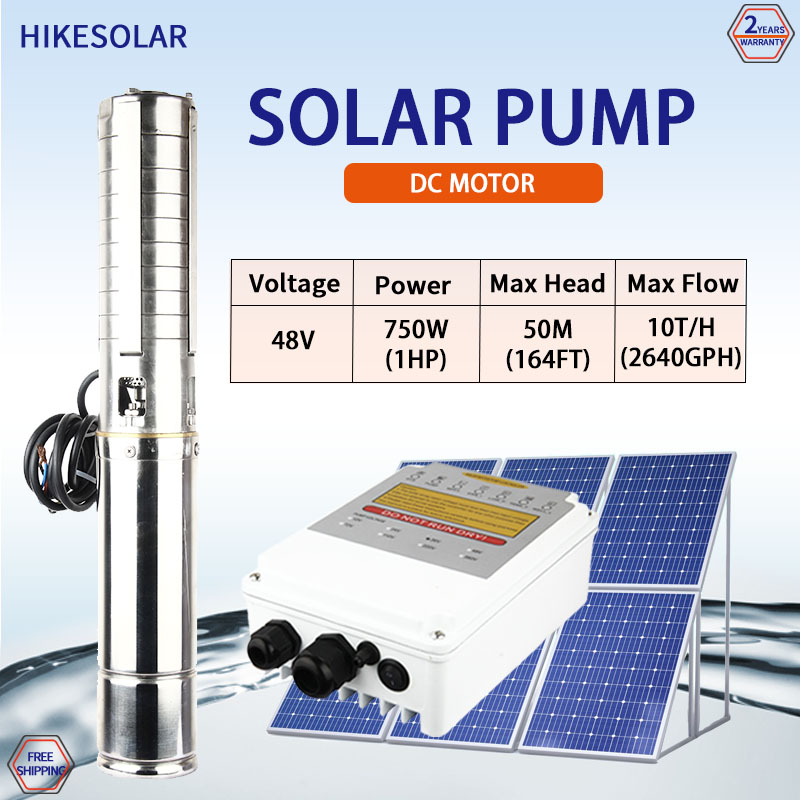 Solar Water Pump 1Hp Dc - ソーラー揚水ポンプ 2年保証 750w 1HP 水中ポンプ 10000L/H