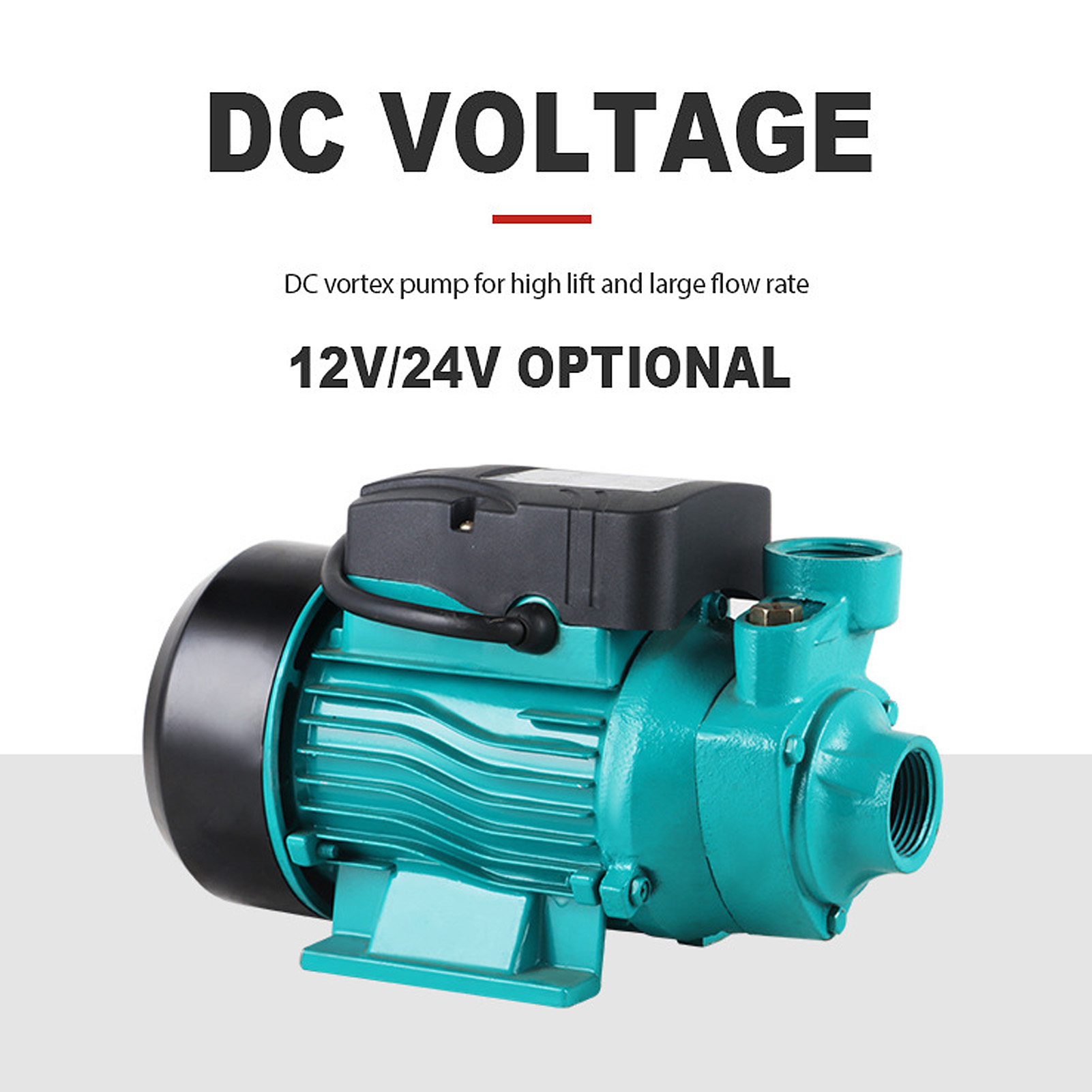 Dc Submersible Pump 24V 200W - 200W 3200rpm ソーラーウォーターポンプ、揚程25メートルDC地上設置型ソーラーボルテックスポンプ、単段インペラーモーターポンプ、DC 12V/24V