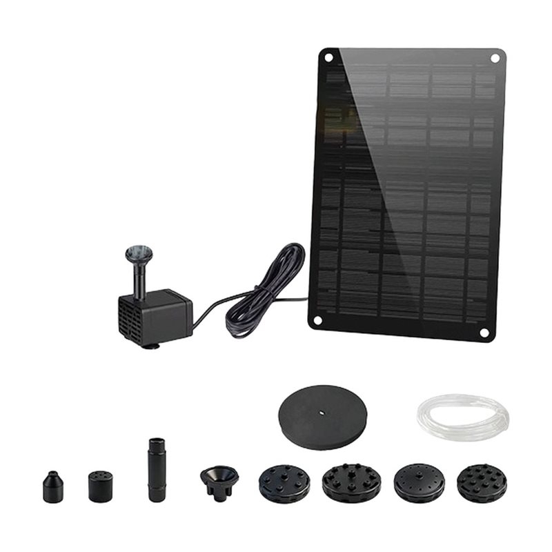 Solar Powered Water Pump Kit Complete - AB11-ソーラーパネル駆動 9W ガーデンプール池噴水用ウォーターフィーチャーポンプ - アクセサリーを含む完全なソーラーポンプキット