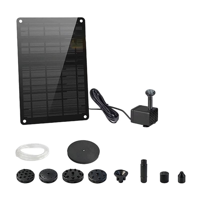 Solar Powered Water Pump Kit Complete - ABDJ-ソーラーパネル駆動 9W ガーデンプール・池・噴水用ウォーターフィーチャーポンプ - アクセサリーを含む完全なソーラーポンプキット