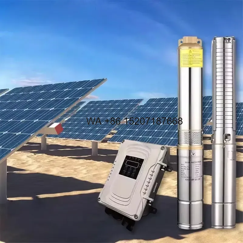 Solar Water Pump 1Hp Dc - Wmwmnu DCソーラーポンプシステム（パネル付き）。1馬力の太陽光発電式井戸用高圧水中ポンプ。庭の灌漑に最適。