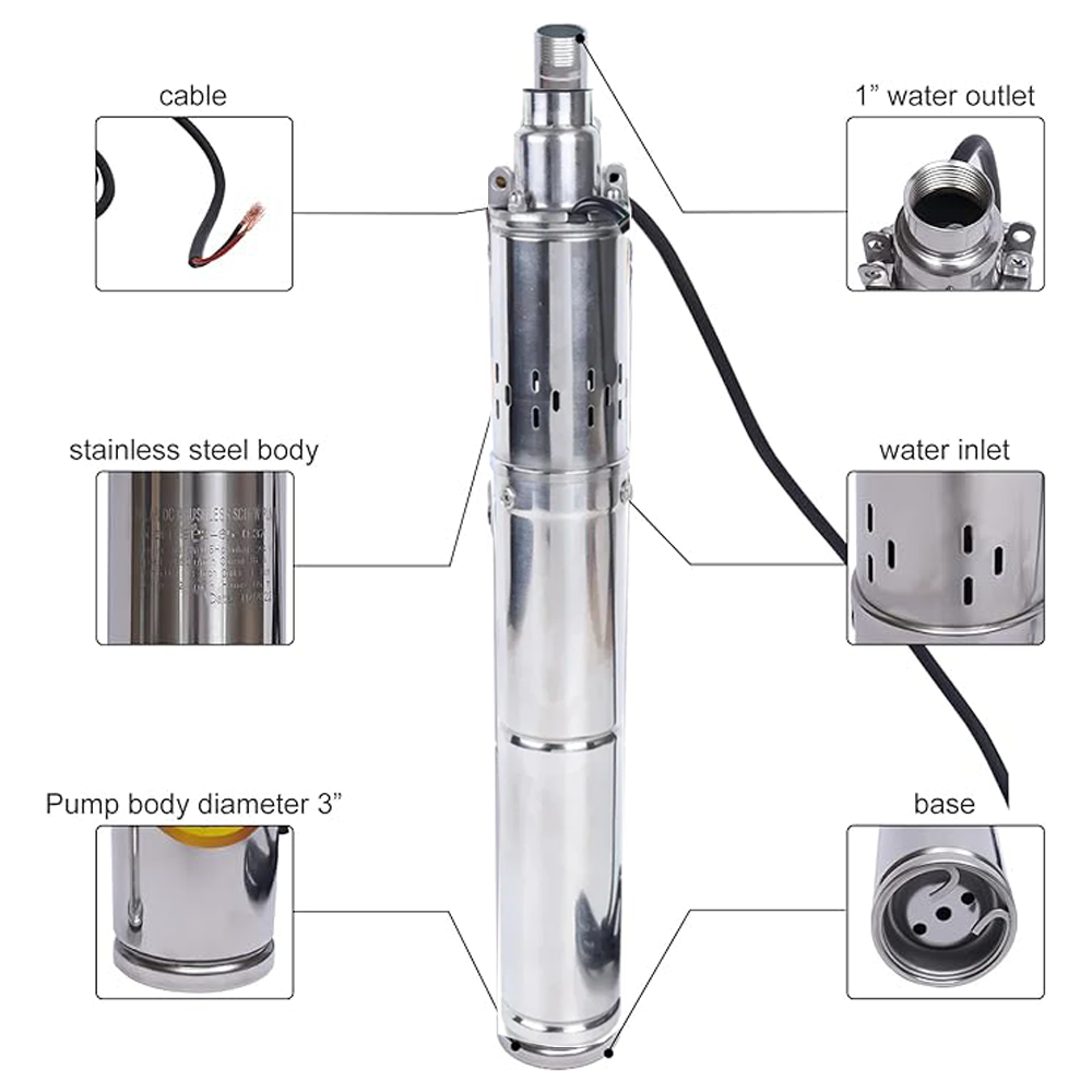 ソーラーウォーターポンプ,ハイヘッドリフト,ボール盤,ソーラ - Solar Water Pump 1Hp Dc のレビューと価格