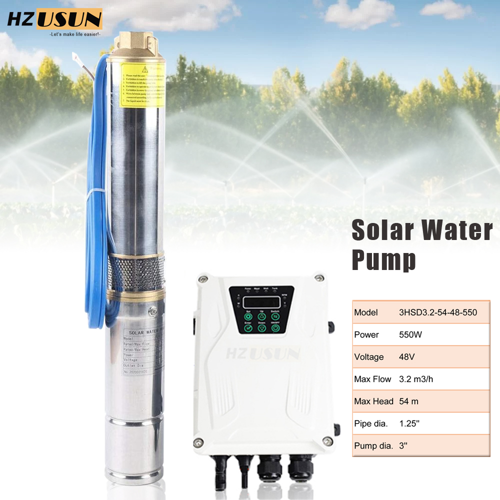HZUSUN 48V DCソーラーエネルギー 40M深井戸水 - Solar Water Pump 48V Submersible のレビューと価格