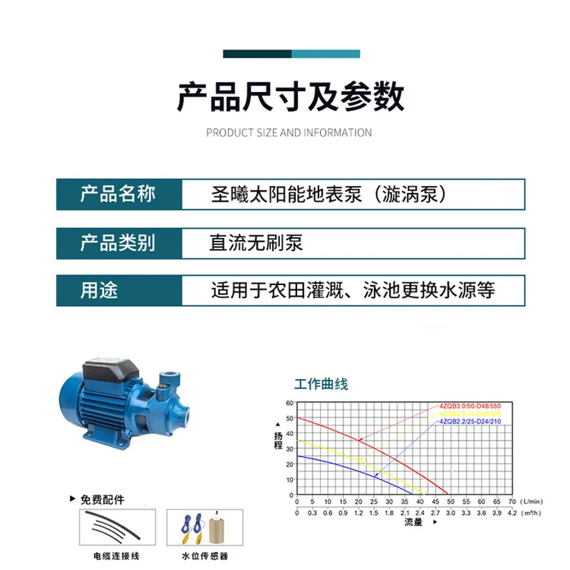 12V/24V対応、ブラシモーター式ソーラー式プール用ポンプ - Solar Irrigation Pump 12V のレビューと価格