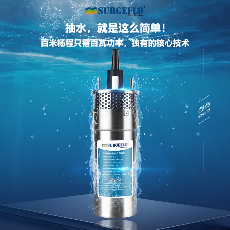 ステンレス鋼水中ポンプ太陽光発電深井戸ポンプ高圧100m揚程 - Solar Irrigation Pump 12V のレビューと価格
