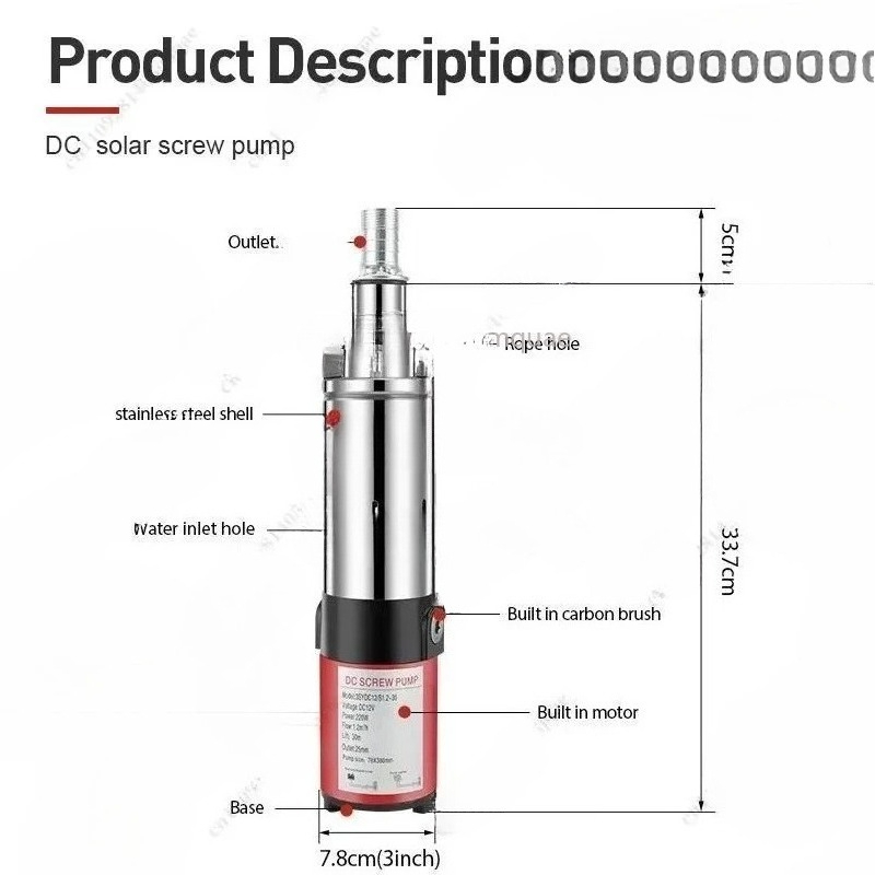 DCソーラーポンプ 12V 24V 36V 48V 60V  - Solar Water Pump 48V Submersible のレビューと価格
