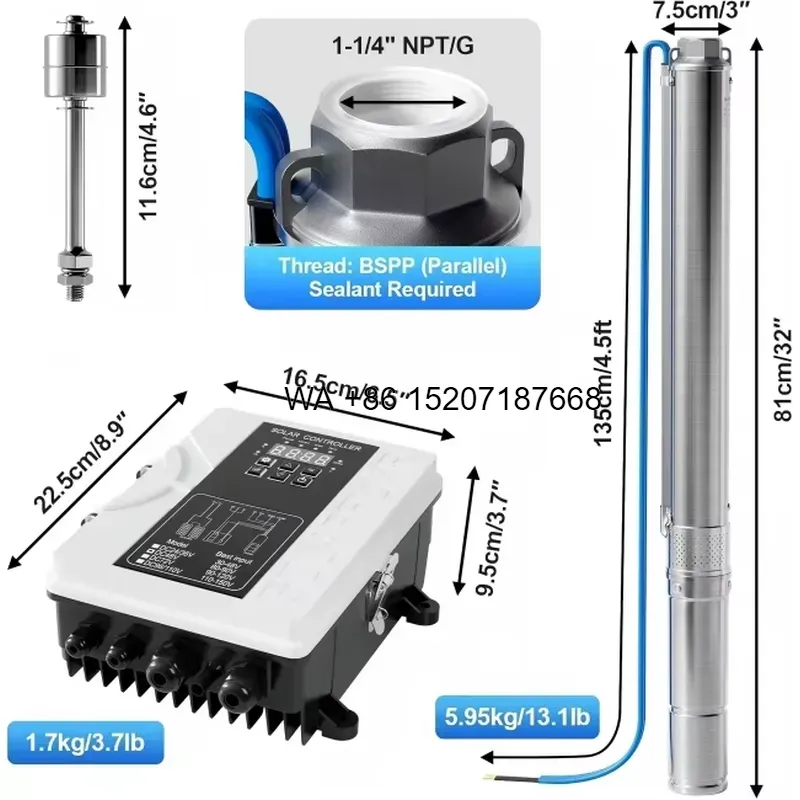 Wmwmnu 48V 750W 太陽光発電式水中ポンプ（MP - Solar Water Pump 48V Submersible のレビューと価格