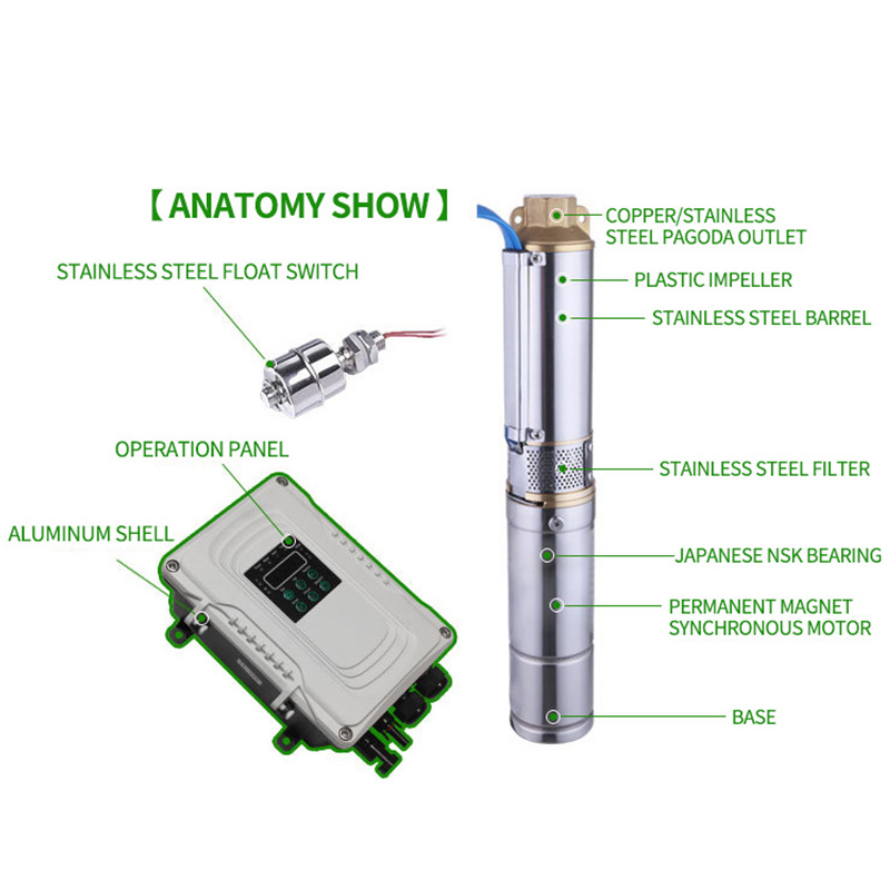 48V DCソーラー電源式水中ポンプ一式。太陽光を利用した深 - Solar Powered Water Pump Kit Complete のレビューと価格