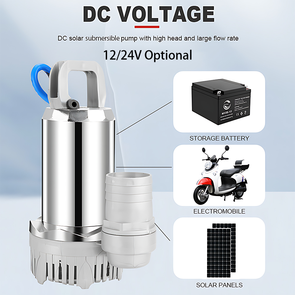 12V 24V DCソーラー水中ポンプ  銅巻線モーター搭載 - Solar Irrigation Pump 12V のレビューと価格