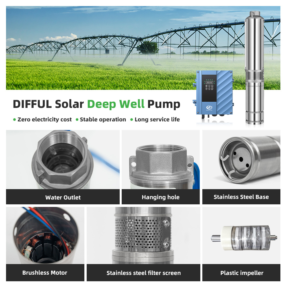 DIFFUL 4インチ 2200W ソーラー深井戸水中ポンプ - Solar Water Pump 2200W 4 Inch のレビューと価格
